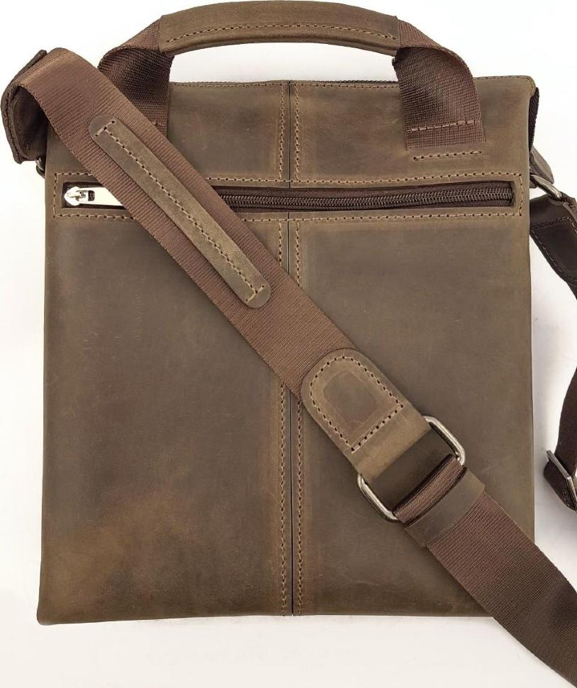Кожаная сумка коричневого цвета с ручкой VATTO (11837)