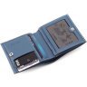 Кожаный женский кошелек маленького размера в синем цвете Karya 67495 - 6