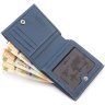 Кожаный женский кошелек маленького размера в синем цвете Karya 67495 - 7