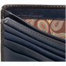 Темно-синее мужское портмоне из натуральной кожи высокого качества под купюры и карты Visconti Milo 69195 - 2