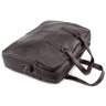 Коричневая кожаная сумка формата А4 Leather Collection (10445) - 5