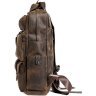 Рюкзак дорожный из натуральной кожи коричневого цвета VINTAGE STYLE (14709) - 4