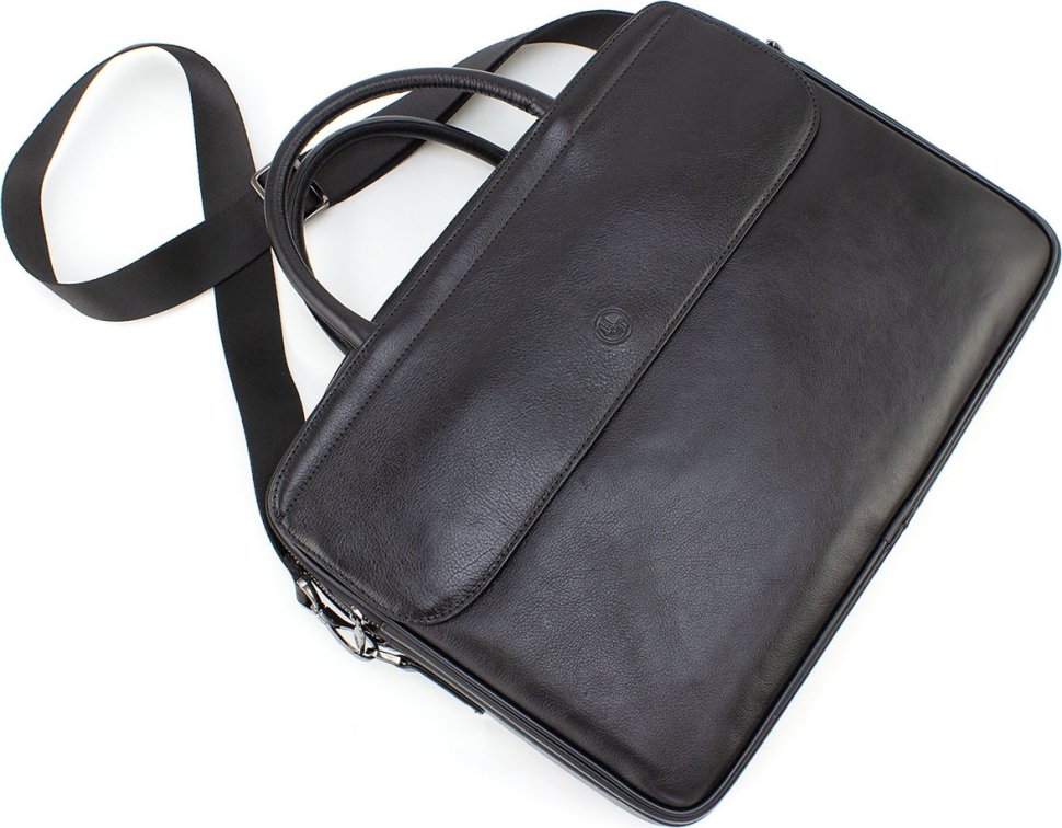 Мужская деловая кожаная сумка под ноутбук на два отделения H.T Leather (62196)
