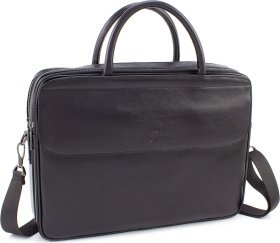 Мужская деловая кожаная сумка под ноутбук на два отделения H.T Leather (62196)