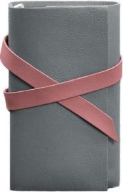 Женский кожаный блокнот (Софт-бук) в серо-розовом цвете - BlankNote (42496)