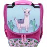Школьный каркасный рюкзак из текстиля с рисунком ламы - Bagland 55396 - 7