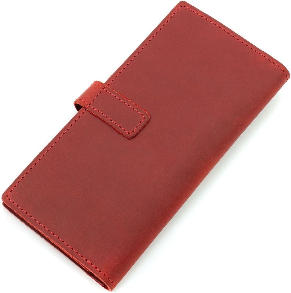 Женский красный кошелек ручной работы Grande Pelle (13016)