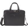 Черная мужская деловая сумка из натуральной кожи с отсеком под ноутбук H.T Leather (62197) - 4