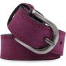 Узкий замшевый женский ремень фиолетового цвета Vintage (2420792) - 5