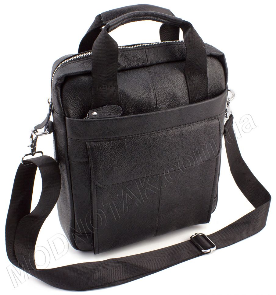 Бюджетная кожаная сумка с ручкой и плечевым ремнем Leather Collection (11100)