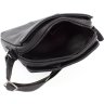 Просторная кожаная сумка черного цвета на плечо Leather Collection (11128) - 6