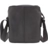 Просторная кожаная сумка черного цвета на плечо Leather Collection (11128) - 4