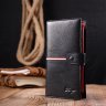 Кожаный кошелек-клатч из натуральной кожи черно-красного цвета KARYA (2421183) - 8