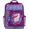 Школьный текстильный рюкзак фиолетового цвета с единорогом Bagland 55697 - 1