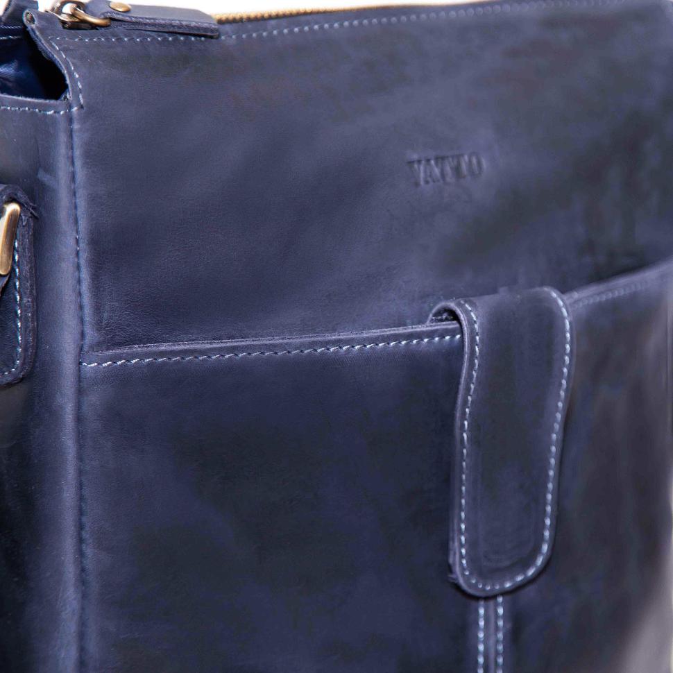 Винтажная наплечная сумка - планшет в синем цвете VATTO (11938)