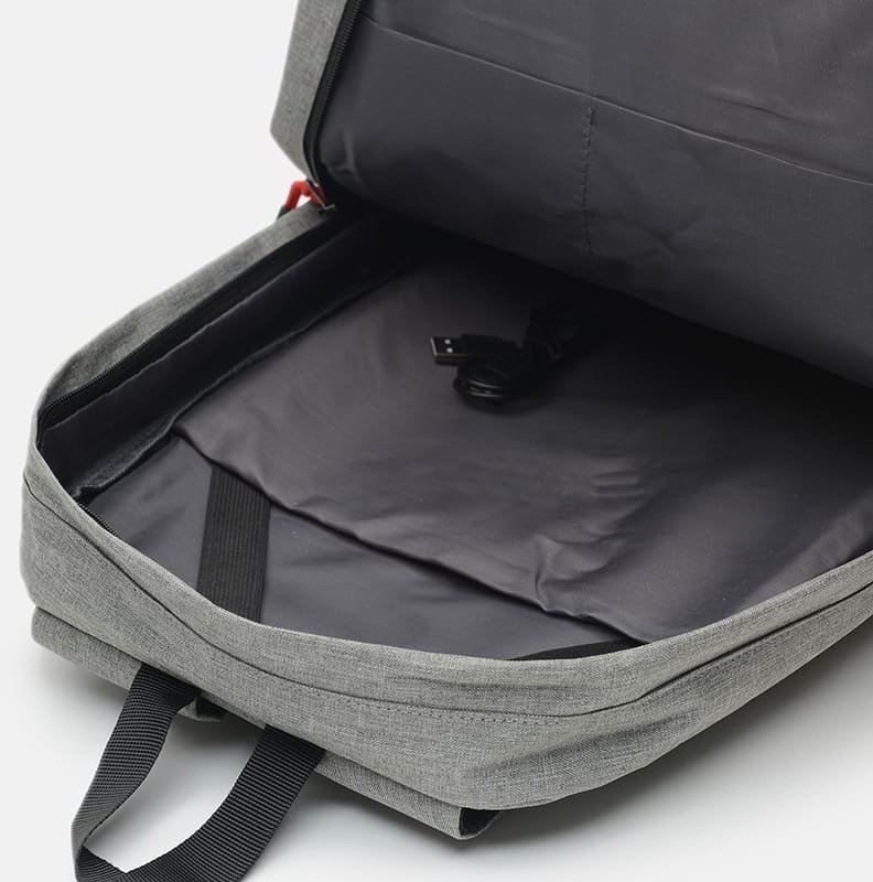 Серо-синий мужской рюкзак из полиэстера под ноутбук Remoid (56697)