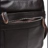 Мужская кожаная сумка-планшет коричневого цвета через плечо на молнии Keizer (21401) - 5