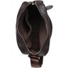 Мужская кожаная сумка-планшет коричневого цвета через плечо на молнии Keizer (21401) - 7