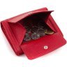 Небольшой женский кошелек из натуральной кожи красного цвета на кнопке ST Leather 1767297 - 4
