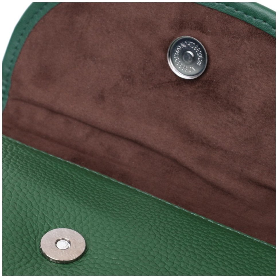 Компактная женская кожаная сумка зеленого цвета с плечевым ремешком Vintage 2422260