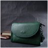 Компактная женская кожаная сумка зеленого цвета с плечевым ремешком Vintage 2422260 - 8