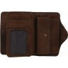 Винтажный мужской кошелек из натуральной кожи коричневого цвета Vintage (14484) - 6