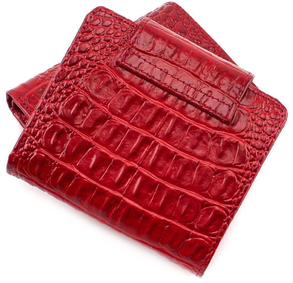 Красное лаковое портмоне небольшого размера KARYA (1052-018)