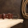 Узкий кожаный ремень под брюки коричневого цвета Vintage (2420793) - 7