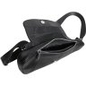 Повседневная мужская сумка-слинг из натуральной кожи флотар в черном цвете Vip Collection (21080) - 3