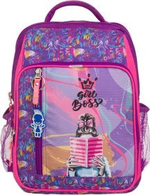 Школьный фиолетовый рюкзак для девочек из текстиля Bagland 55698