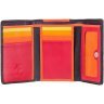 Стильный женский кожаный кошелек черного цвета с разноцветными цветами Visconti Paris 68898 - 4