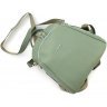 Фисташковый кожаный женский рюкзак-сумка KARYA (19621) - 6