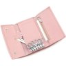 Женская вертикальная светло-розовая ключница из натуральной кожи ST Leather (14033) - 5