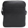 Мужская наплечная сумка-планшет из фактурной кожи в классическом черном цвете Keizer 71599 - 2