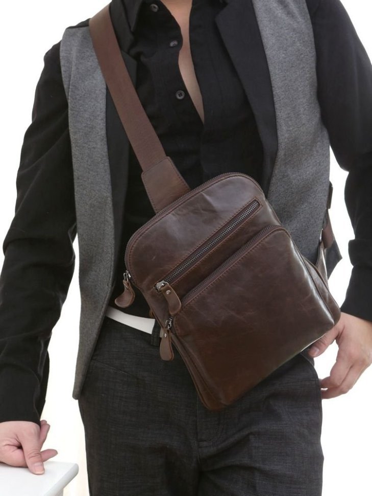 Удобная мужская сумка рюкзак через одно плечо VINTAGE STYLE (14185)