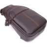 Универсальная мужская сумка-рюкзак из фактурной кожи коричневого цвета Vintage (2421308)  - 3