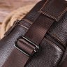 Универсальная мужская сумка-рюкзак из фактурной кожи коричневого цвета Vintage (2421308)  - 8