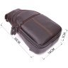 Универсальная мужская сумка-рюкзак из фактурной кожи коричневого цвета Vintage (2421308)  - 9