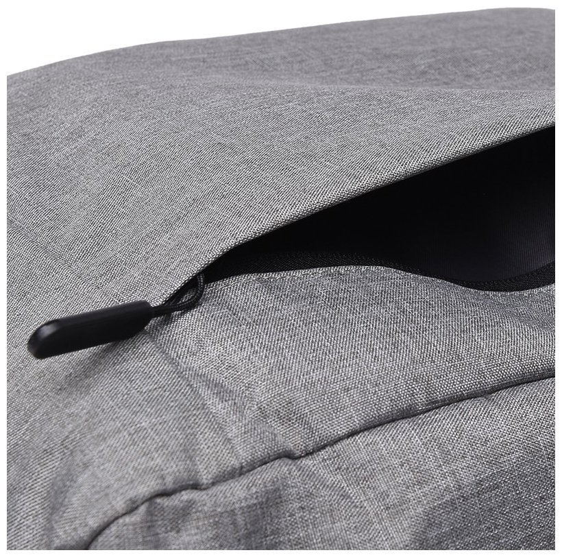Серый текстильный мужской рюкзак с USB-разъемом Remoid 72999