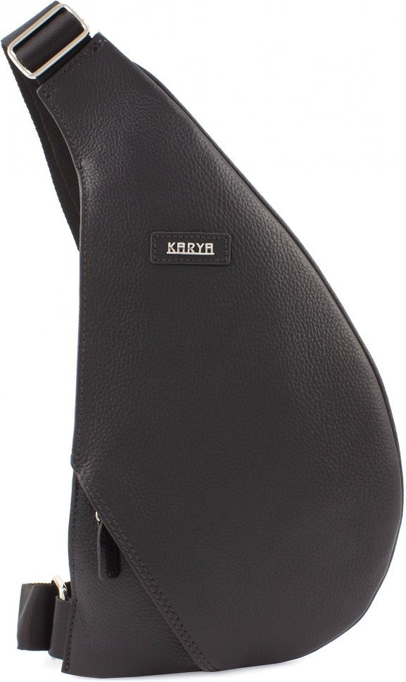 Кожаная сумка-рюкзак черного цвета из натуральной кожи KARYA (0848-45)