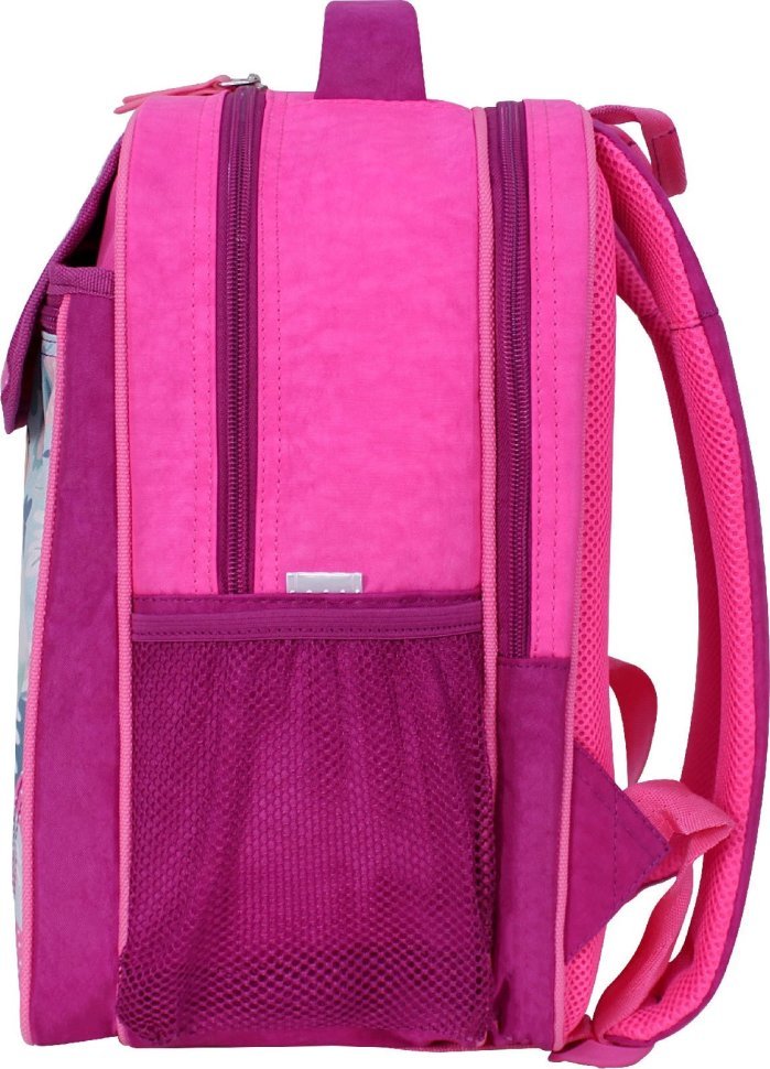 Большой малиновый рюкзак для школы из износостойкого текстиля с принтом Bagland (55499)