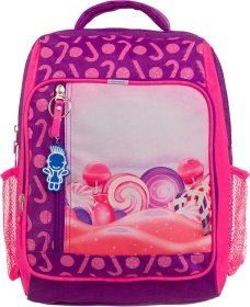 Яркий школьный рюкзак для девочек из текстиля на два отделения Bagland 55699