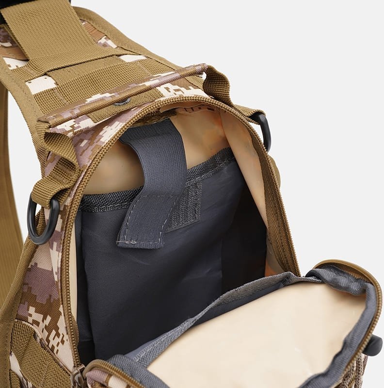 Мужская тактическая сумка-слинг из текстиля с принтом пиксель - Monsen (55999)
