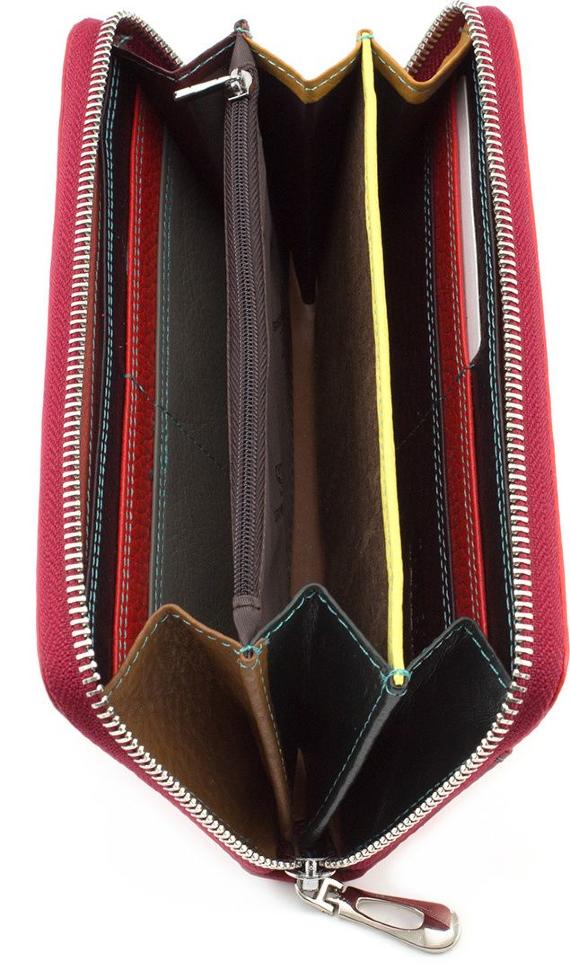 Яркий кожаный кошелек на молниевой застежке ST Leather (16023)