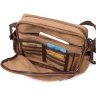 Мужская сумка-мессенджер из качественного текстиля коричневого цвета Vintage 2422205 - 7