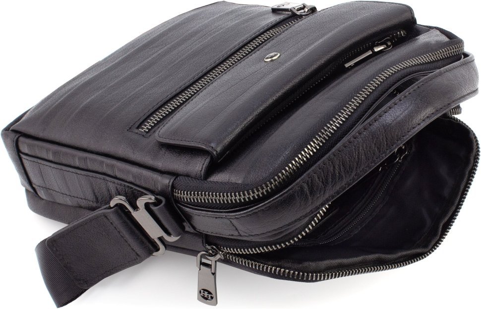 Мужская наплечная сумка среднего размера из натуральной кожи высокого качества H.T. Leather 68599