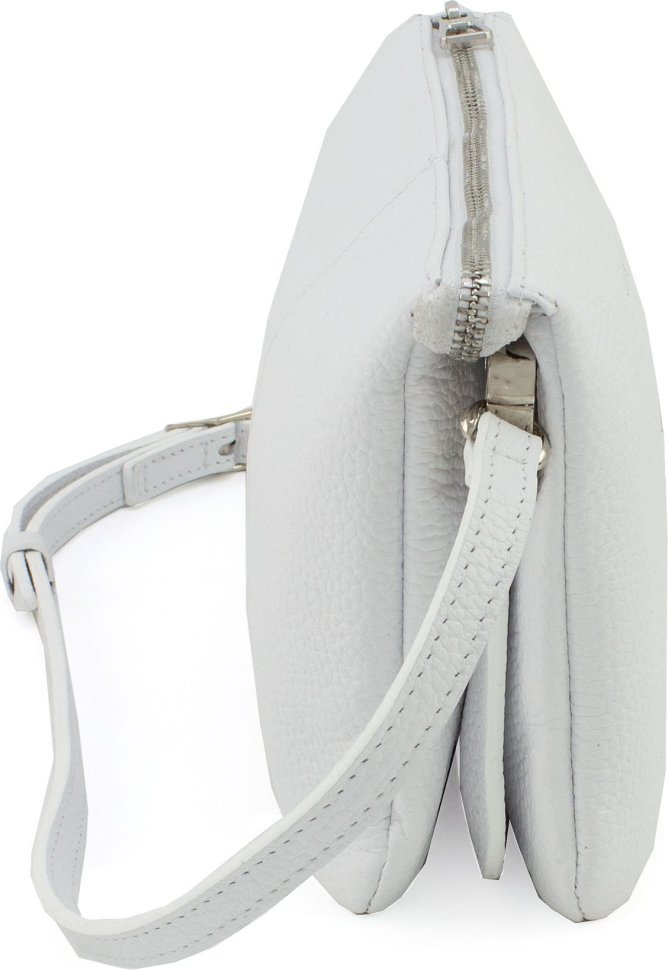 Белая женская сумка-клатч из натуральной кожи итальянского производства Grande Pelle (59099)