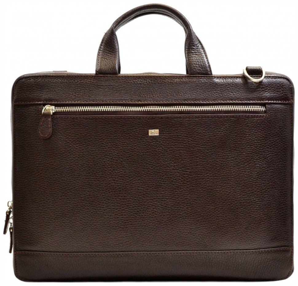 Большой мужской портфель из натуральной качественной кожи коричневого цвета Desisan 80000 modnotak фото №1