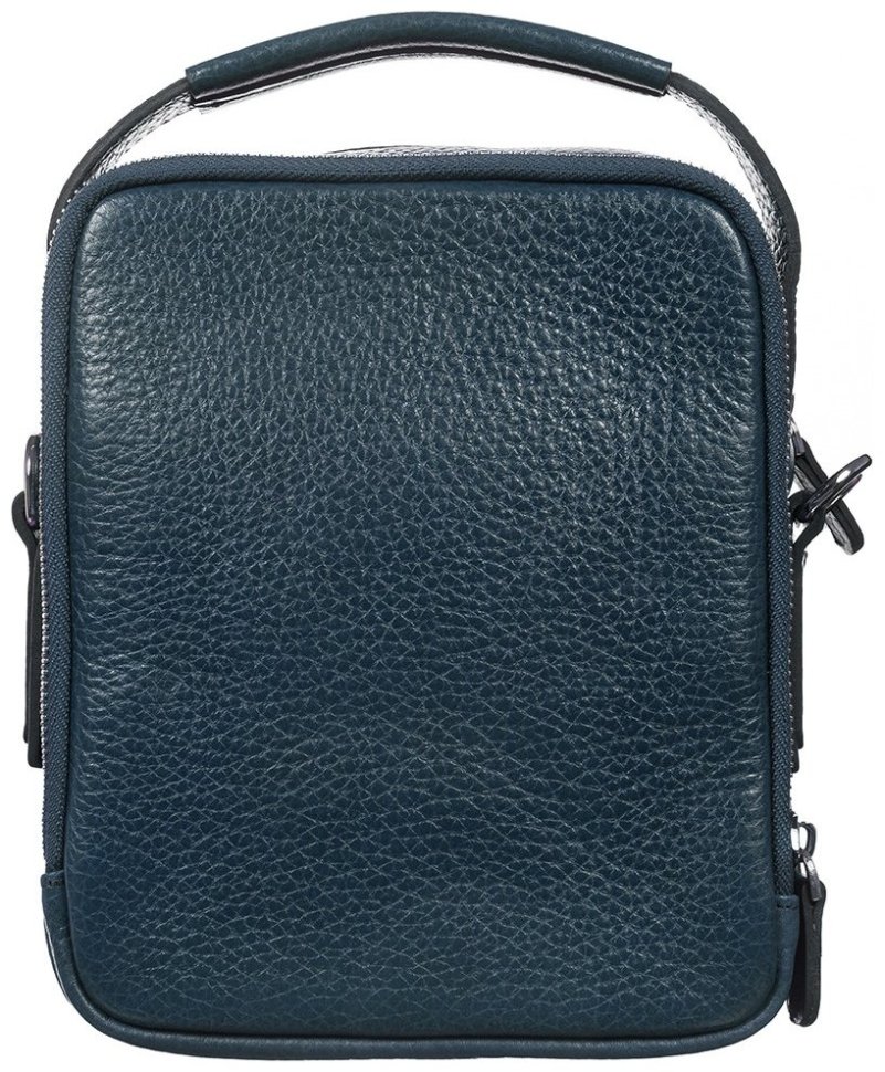 Мужская сумка-барсетка из фактурной кожи синего цвета на две молнии DESISAN 80300 фото №2 Мужская сумка-барсетка из фактурной кожи синего цвета на две молнии DESISAN 80300 modnotak фото №2