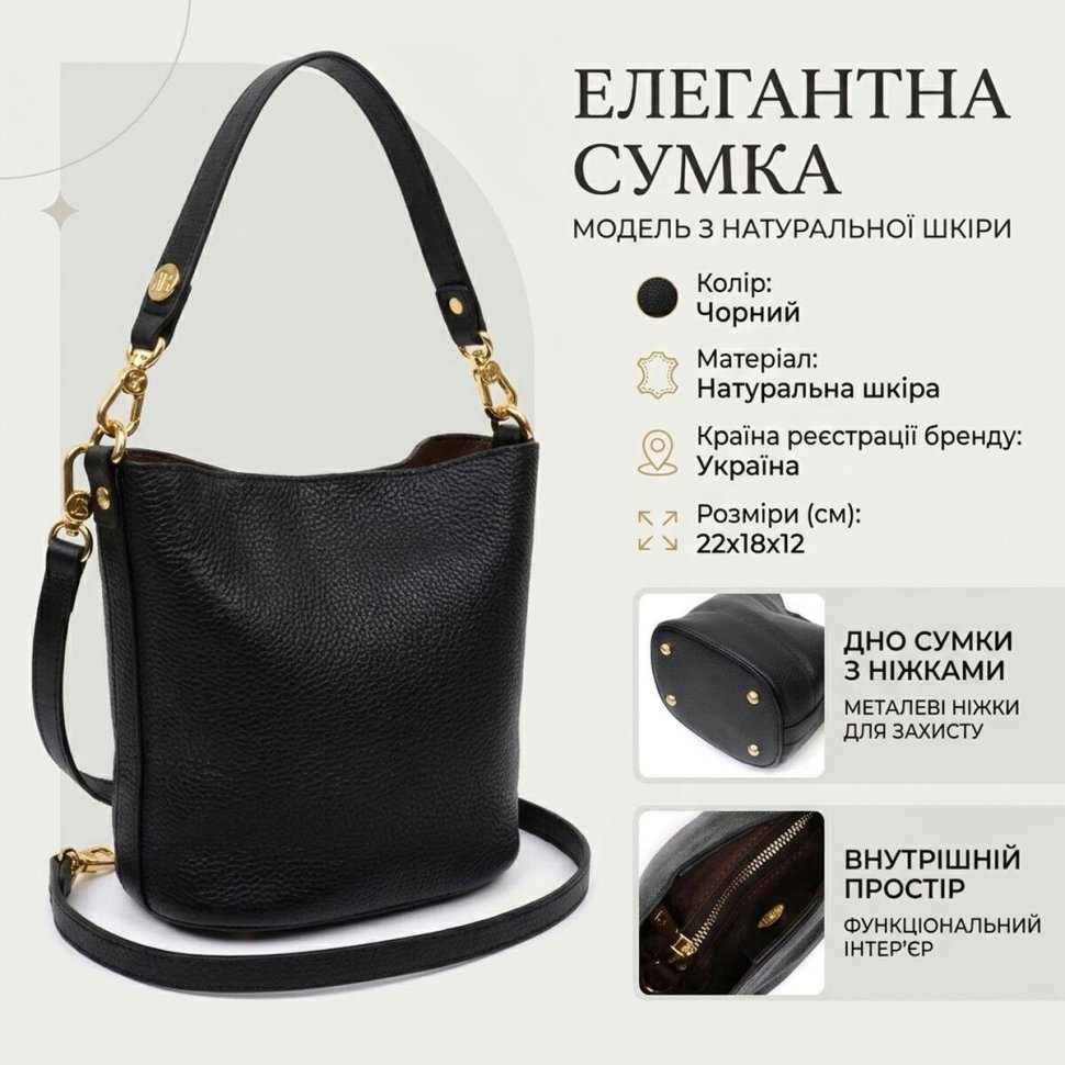 Повседневная женская сумка из натуральной кожи со съемной косметичкой Vintage 2422363 modnotak фото №14